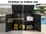 Gardeon Outdoor Storage Box 775L Container Lockable Cabinet Tool Organizer Shed Black OSB-775L-ABK