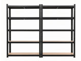 Giantz 2-Rack Garage Shelving 1.6X0.8m MDF Warehouse Shelves Storage Rack Black WR-E-8X16-BKX2