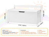 Kids Toy Storage Bench Wooden Toy Box Chest 32.68 x 17.91 x 24.02" White V952-XTETCWDYHLBC1UNIRV0
