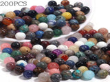 200Pcs Natural Stone Beads 8mm Gemstones Bracelet Necklace Earrings Jewelry Making DIY Arts and V1192-AZ-W-17358