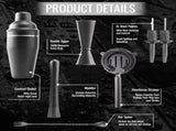 Stainless Steel Cocktail Shaker Set, Matte Black V1237-ZY-506-0076