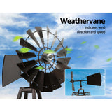 Garden Windmill 160cm Metal Ornaments Outdoor Decor Ornamental Wind Mill GWM-160CM-BR