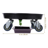 Iron Wheel Flower Pot Stand with Smooth Universal Wheels for Indoor Outdoor Use, Black Plant Holder V1370-AZ4-11982