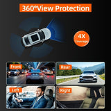 4-Camera Dash Cam 1080P Full-HD Dash Cam Car Dash Cam With 64GB Memory Card - Black - Size 01 V1102-800-10132-BLK-01