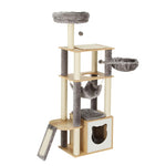 i.Pet Cat Tree 152cm Tower Scratching Post Scratcher Wood Bed Condo Toys House Ladder PET-CAT-WOOD01-GR