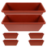 6-Pack Dark Red Plastic Flower Pots, Anti- Holders for Indoor and Outdoor Gardening V1370-AZ4-11537