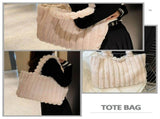 Large Capacity Plush Tote Bag for Women, Fuzzy Shoulder Bag, Soft and Stylish Everyday Carry-All V1370-AZ4-09984
