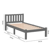Kingston Slumber King Single Wooden Timber Bed Frame, Grey V219-BEDBKSKS01GA