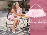 Feather Clutch Purses for Women, Evening Bags Furry Purse with 2 Chains Wedding Bride Fringe Glossy V1259-DP01-A-1085