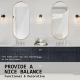2 Set Wall Mirror Oval Aluminum Frame Bathroom 45x100cm GOLD V274-FT-BM-ALUOV-GLD45100-X2