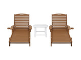 Gardeon Sun Lounge Lounger Table and Chairs Beach Chair HDPE Patio Outdoor Furniture Wheels Brown FF-LOUNGE-3HE-BR