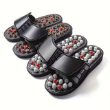 Japanese Acupressure Slippers Rotating Massage Slippers Reflexology Slippers - Black - Size 38 V1106-935-73661-BLK-38