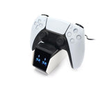 Durable Charging Stand Controller Fast Dual Charger for PlayStation 5 Gamepad Black White V1263-JX-1071