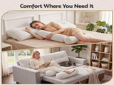 Giselle wedge pillow headboard with non-flattening shredded foam core, perfect for dorm reading or HBP-HRNECK-COR-WH-Q