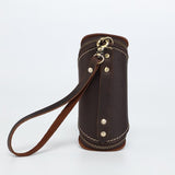 2pcs Retro Genuine Leather Key Pouch - 12.5cm x 5cm - Dual Zipper, Wrist Strap, Belt Loop, V888-ELOSUNG56072-1