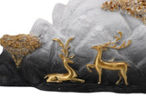 Resin Sitting Standing Deer Statues Reindeer Figurines Ornaments Mountain Rockery Sculpture for Home V1294-YM0901-3111250053611