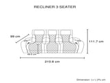 3-1-1 Seater Electric Air Leather Dark Grey Recliner Set V43-SET-EMP-3R-1R-1RGR