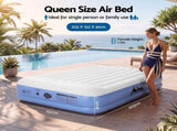 Weisshorn Queen Air Mattress with Rechargeable Cordless Pump 41cm AMAT-PLO02-41-Q-WHBL