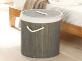 Foldable Laundry Basket Grocery Basket Bamboo Large Capacity Dirty Clothes Storage Bucket for Home V1294-YM0703-3117230013012