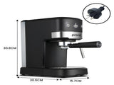 Pronti Breakfast Set with Rose Gold Kettle & Toaster with 1.2L Espresso Machine - Black KT-TS-850D-BK