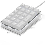 White backlit gaming keyboard 21 key mini numeric keyboard portable mechanical numeric keyboard V1192-AZ-W-35237