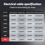 Giantz 8B&S 30M Twin Core Wire Electrical Cable Extension Car 450V 2 Sheath TWIN-CABLE-8BS-30