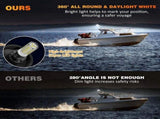 12 Inches Anchor Light Stern Lights for Boats LED Waterproof IP67, White Fold Down Rear Boat V1366-AZ2-W-14336