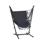 Gardeon Hammock Chair Outdoor Camping Hanging with Stand Grey HM-CHAIR-TASSEL-GREY-H