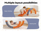 Keezi Kids Climbing Frame Set With Slide Indoor Outdoor Toddler Toys Pikler Arch Climber KCS-SLIDE-ARC-OG