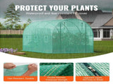 Walk-in Tunnel Greenhouse 11.32x6.4x6.3ft Galvanized Frame PE Cover Green V952-SDXWS12X7X7F5RQUZV0