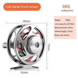CNC Aluminium Front Strike Fishing Reel - Lightweight 69mm Fly Style Reel with Adjustable Drag and V888-ELOSUNG56789