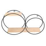 Round Shelf Firmly Welded Dual Use Strong Load Bearing Capacity Circle Metal Wood Wall Shelves for V1294-YM0714-3115210287811