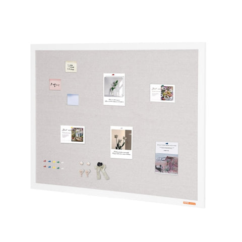 VEVOR 48"x36" White Cork Board with Linen Surface Stylish Wall-Mounted Bulletin Board for Home, V952-RMB48X36WBSMBDAIDV0