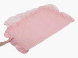 Washable Pink Gingham Ruffled Tablecloth for Elegant Coffee Tables V1369-AZ3-W-19154