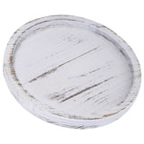 Rustic Round Wooden Serving Tray for Tea Cups, Kitchen, Dining, and Home Use - Decorative and V1192-AZ-W-33149