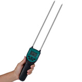 Hay Moisture Meter Hay Bale Moisture Tester Dual-rod Sensor LCD Backlit Display Voice Broadcast Auto V1294-YM0901-HS7033