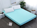 Light Blue Queen Size Waterproof Fitted Mattress Protector - Soft & Breathable Bed Cover, V888-ELOSUNG27785