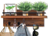 7-Hook Wall Mounted Wooden Key Holder with Storage Tray, 30 cm, for Hallway Corridor Bedroom & V1188-MS-325-0190