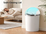 Devanti 50L Motion Sensor Bins Trash Can Kitchen Smart Rubbish Bin D-shape design White SB-50L-S48-WH
