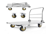 Platform Truck, 907.18 kg Capacity, Heavy Duty Steel Flatbed Cart with Swivel Wheels and Handle, V952-ZDPBC2000LBSULEYG001V0