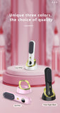 Cordless Hair Straightener Brush, Portable Mini Ionic Hair Straightener with Titanium Plates, USB V1107-110-88208-WHT-205MM
