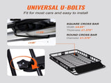 Roof Rack Cargo Basket 200 LBS 51"x36"x5" for SUV Truck with Luggage Bag V952-CDXLJJY251365ROA4V0