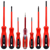 7-Piece Insulated Screwdriver Set 1000V Premium Cr-V Steel With Black Oxide Magnetic Tips And Tpr V1188-MS-227-2367