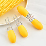 Stainless Steel Corn Holders Set, Compact BBQ Forks for Grilling, Outdoor Cooking, and V1369-AZ3-W-15763