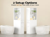 Artiss Bathroom Cabinet Storage Slim Organiser Drawer Toilet Corner 135cm White FURNI-N-BATH-LF135-WH