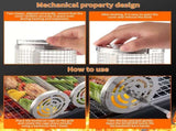BBQ Grill - Rotating Barbecue - Stainless Steel Vegetable - Fish Rack - Grill V1189-WXF-260203-00271