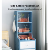 2x bedside table set with shelves and drawers modern white design V360-ZC-FNBT0037-WT-86-47X2