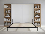 Queen Wall Bed in White Gloss Space Saving Murphy Bed Kit with Black Door Handle V63-953771