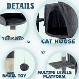 Cat Tower Tree Scratching Post Dark Grey Condo 112cm V178-66918