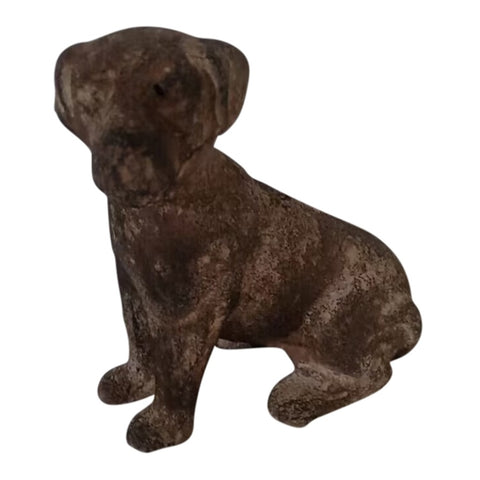 Aged Cast-Iron Sitting Dog Decoration 13x13cm V637-84179DOG